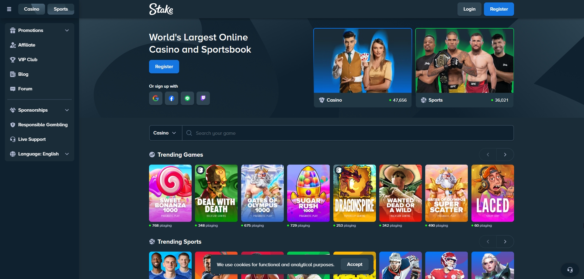 Screenshot Stake - Bonus Sans Dépôt 7€ Gratuits